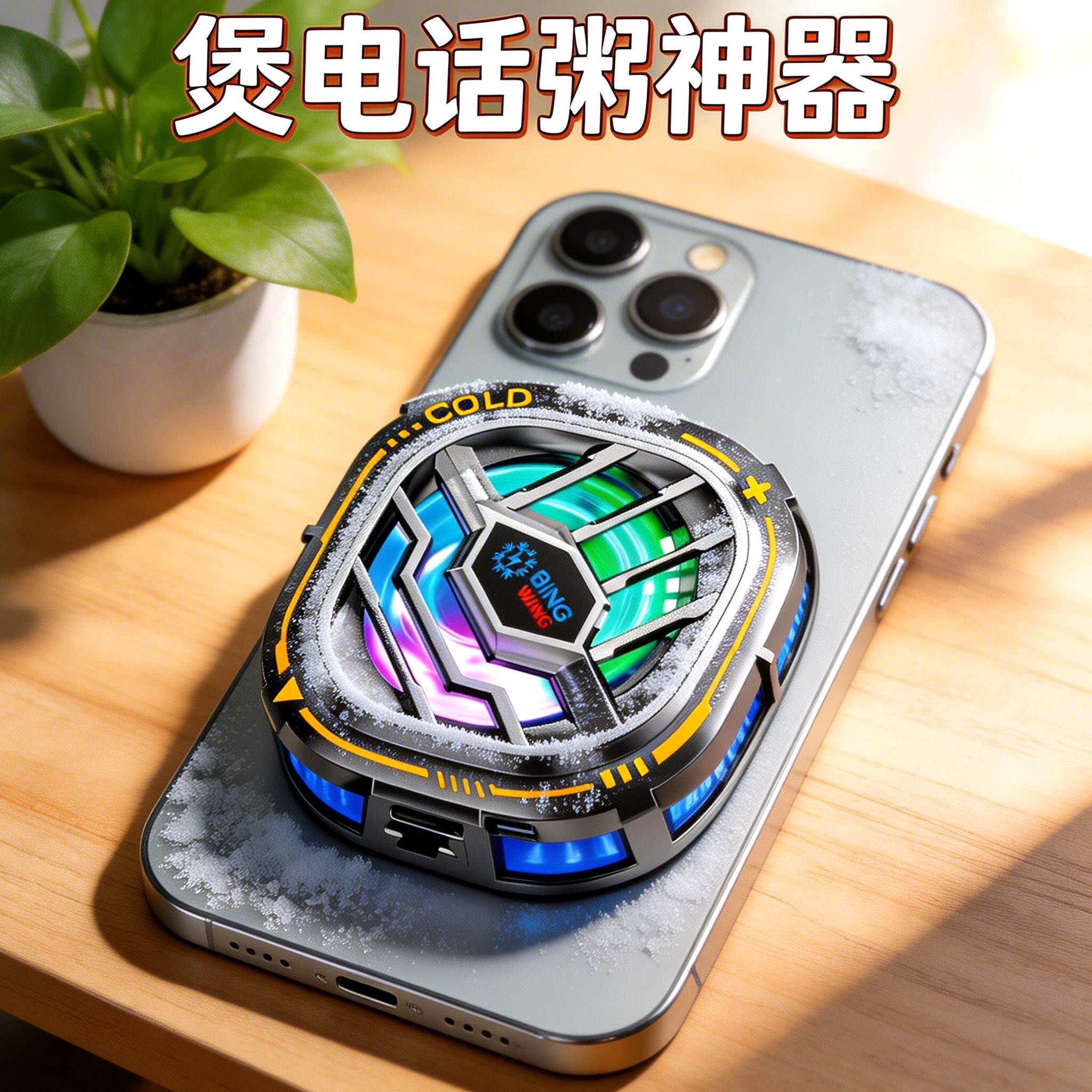 手机散热器磁吸式半导体制冷降温神器超静音冰封背夹适用iPhone苹果17/16/15/14pro吃鸡游戏直播专用散热背夹