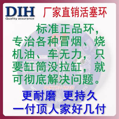 DIH摩托车耐磨罐装镀锆/陶瓷活塞环GY6 CG 100 110 125 150 200