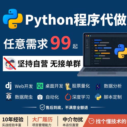 Python程序开发项目代码编程调试数据可视化网页项目开发
