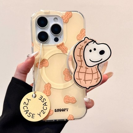 卡通可爱花生史努比磁吸支架适用OPPO A6/5X/Reno15/14pro手机壳findx9/X7ultra/6新款A3Pro女X8S+A58防摔A96