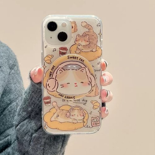 ins可爱橘猫磁吸支架适用A5X/OPPO FindX9/X8S+Reno15/14/13/12F手机壳A98/A6pro韩风A2m新款A96女A3X防摔A58