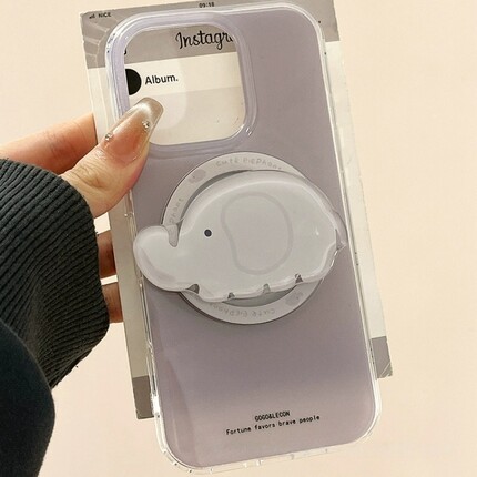 简约灰紫色可爱小象适用OPPO A6/5/Reno15/14/13pro手机壳findx9磁吸支架X7ultra全包A3女K12/X8S+新款A58/96