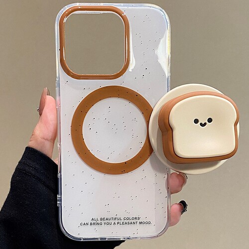 ins趣味立体吐司面包磁吸支架适用魅族22/20/meizu 21Pro手机壳note16简约9防摔18/16/17SPRO新款ucky08情侣