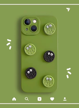 芥末绿色搞怪适用K80至尊版Turbo4小米15/14/12S手机壳Note11硅胶13T/civi5/3创意10PRO+全包K60女POCO X7/F6