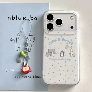 GT5 14防摔V70 卡通可爱生日小动物适用oppo NEO7 手机壳V60带挂件GT8pro女neo8新款 15PRO realme 6真我13