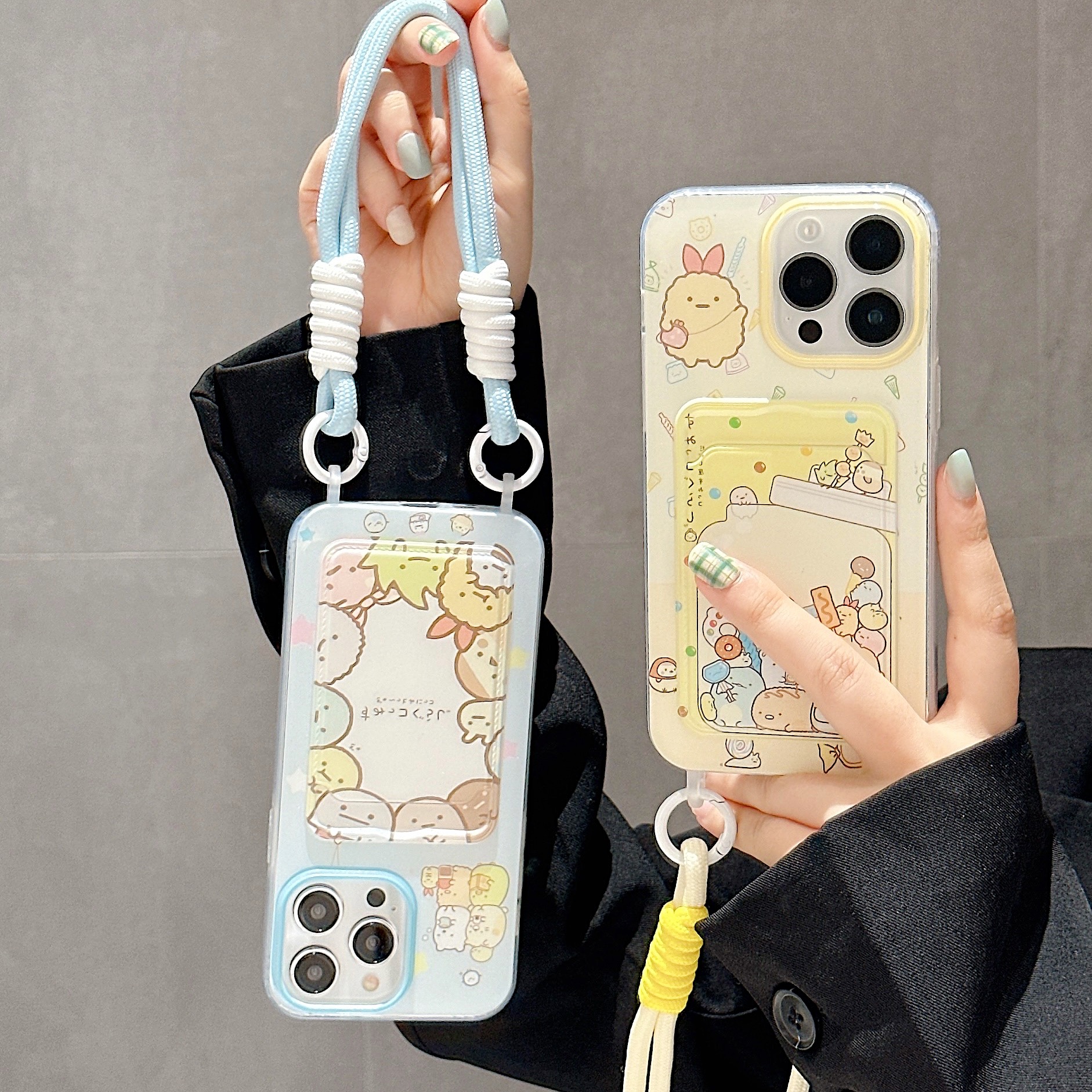 卡通可爱角落生物腕带挂绳适用苹果16手机壳iPhone15promax新款14卡包12少女11苹果13pro软硅胶XS防摔8保护套