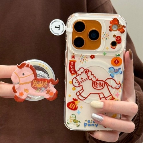 新年喜庆马上有钱磁吸支架适用1加15/ACE6T一加13R手机壳12/9RT少女11新款oneplus ACE5竞速ACE3pro防摔ACE2V