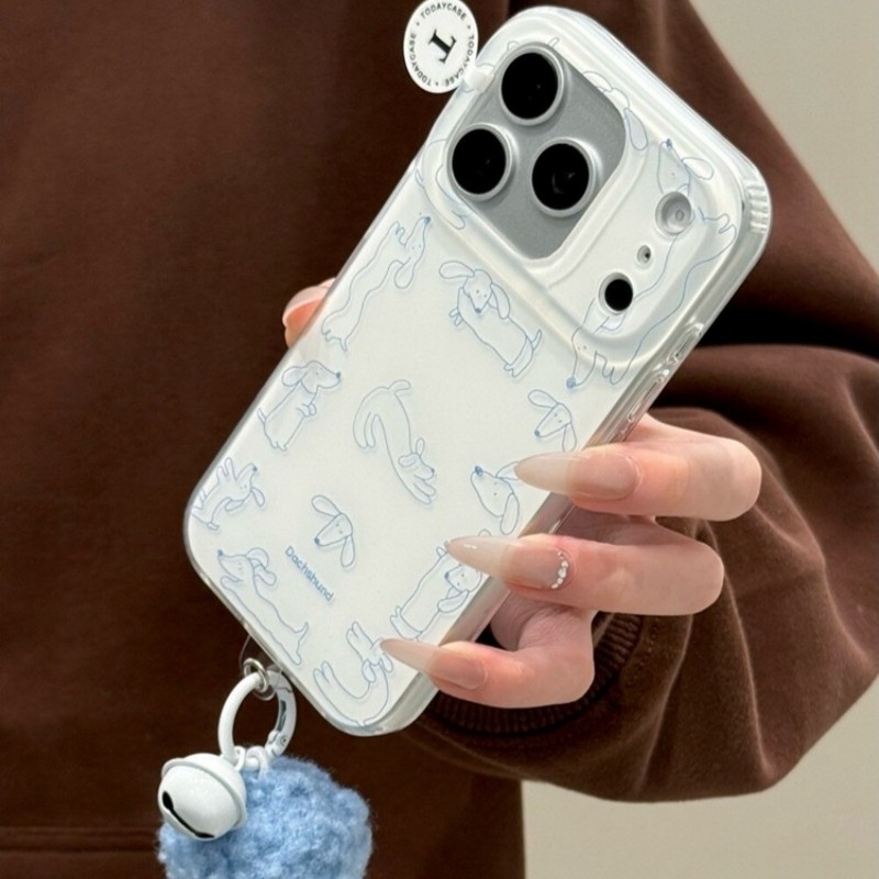 韩风简约白底蓝线条腊肠狗适用vivo X300/S50手机壳S30/S20PRO女Y500/100小众X200promini新款Y78+Y36防摔X90,3C数码配件,手机保护套/壳,淘宝优惠券,粉丝福利购,淘宝优惠卷