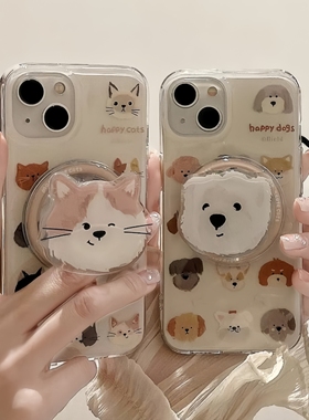 磁吸壳猫咪狗狗支架适用oneplus15/13R手机壳1加ACE6T可爱ace5竞速卡通1+ACE3/2V日韩风6/10/7TPRO情侣9RT/8T