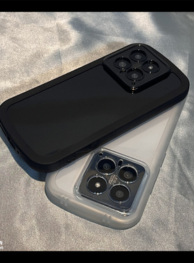 透明磨砂边框气囊适用小米14手机壳K70红米k40s/K50/note12黑色10S/K60至尊K30/11PRO气囊CIVI3全包13ultra女