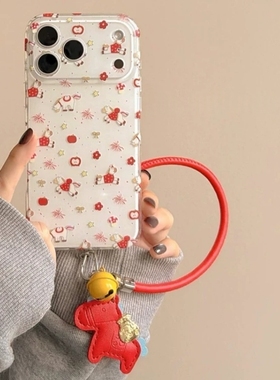 新年喜庆可爱烟花小马适用vivo iQOO15/Z9turbo/Z10x手机壳neo11pro+6SE手提绳neo9/13卡通11/12防摔U5/Z7/Z8