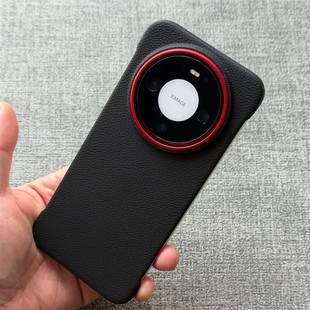 黑色荔枝纹红色镜头框无边框磁吸散热适用华为MATE70 Pro MAX手机壳Pura80 P70轻薄Ultra不包按键 80PRO