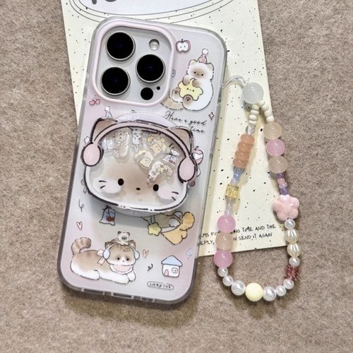 韩国ins戴耳机猫咪磁吸支架适用X9B荣耀400/magic7/300/80/90GT/50SE手机壳X70女款X40/200/X60PRO畅玩50plus