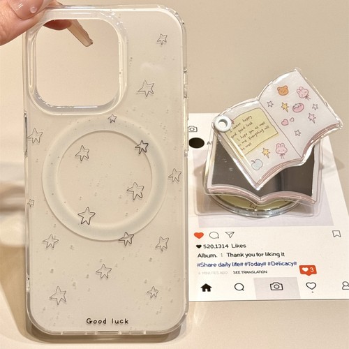 满屏星星书本镜子磁吸支架适用vivo y500/S30promini/X300手机壳S20/X200S简约V40/Y78+Y36双层S19/X100/S18E