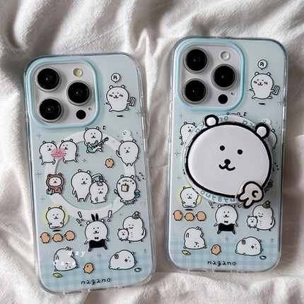 卡通自嘲熊旋转磁吸支架适用小米17/14/15手机壳k70/K60PRO红米K90/K80至尊Note15/13女12新款11防摔civi5PRO