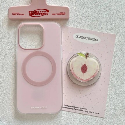 少女心水蜜桃磁吸支架适用OPPO A6i/5/Reno15C/14/13手机壳findX9/6Pro卡通X7ultra新款A3X保护套X8S+A58/A96