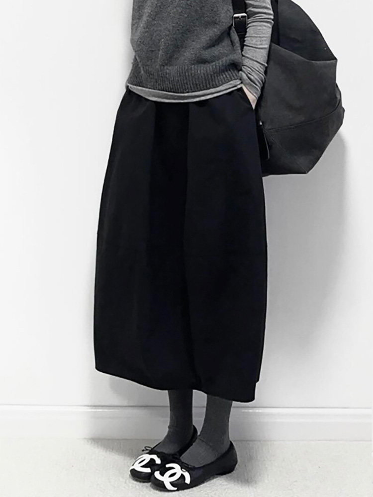 洋气独特小众花苞裙秋冬新款女装高腰气质遮肉半身裙黑色覆古百搭,女装/女士精品,大码半身裙,淘宝优惠券,粉丝福利购,淘宝优惠卷