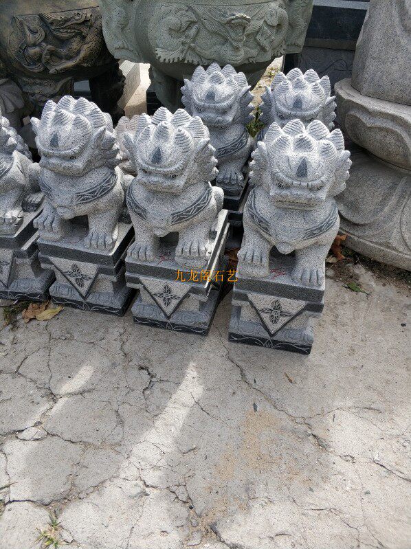 花岗岩雕刻北京狮古典威武惠安石雕家居镇宅狮子风水石头狮子一对