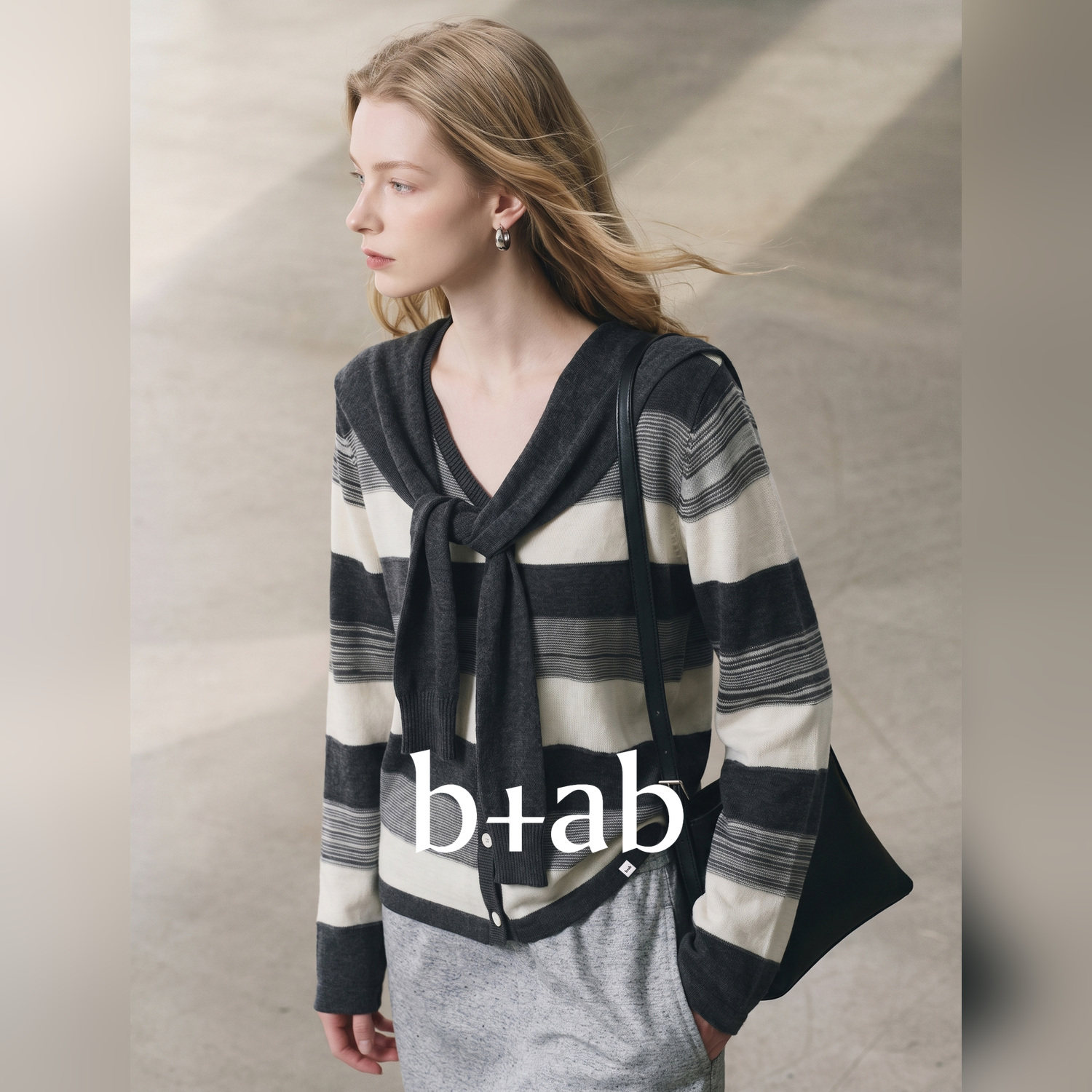 itb+ab女装毛针织衫V领长袖款图片