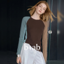 it b+ab2026秋季新款美拉德撞色插肩袖针织打底衫女显瘦圆领上衣