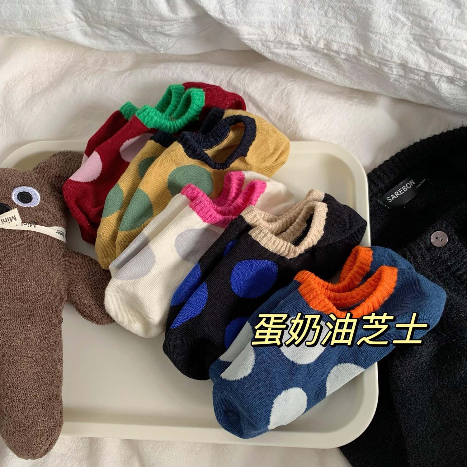 波点袜子女韩国东大门春夏新款百