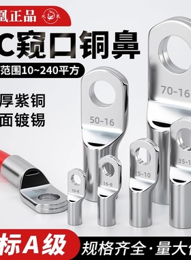 国标A级冷压端子SC凤凰接线端子窥口铜鼻子压接线耳紫铜线鼻子