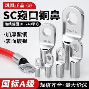 国标A级冷压端子SC凤凰接线端子窥口铜鼻子压接线耳紫铜线鼻子