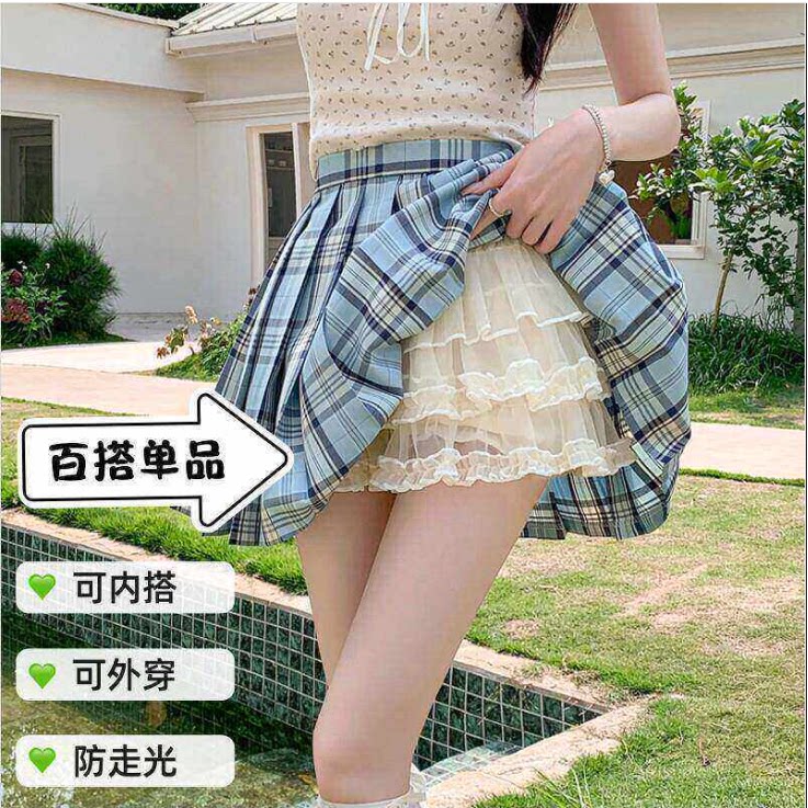 Lolita南瓜裤裙撑夏季蓬蓬裙内搭蛋糕裙jk打底裤蕾丝网纱安全裤