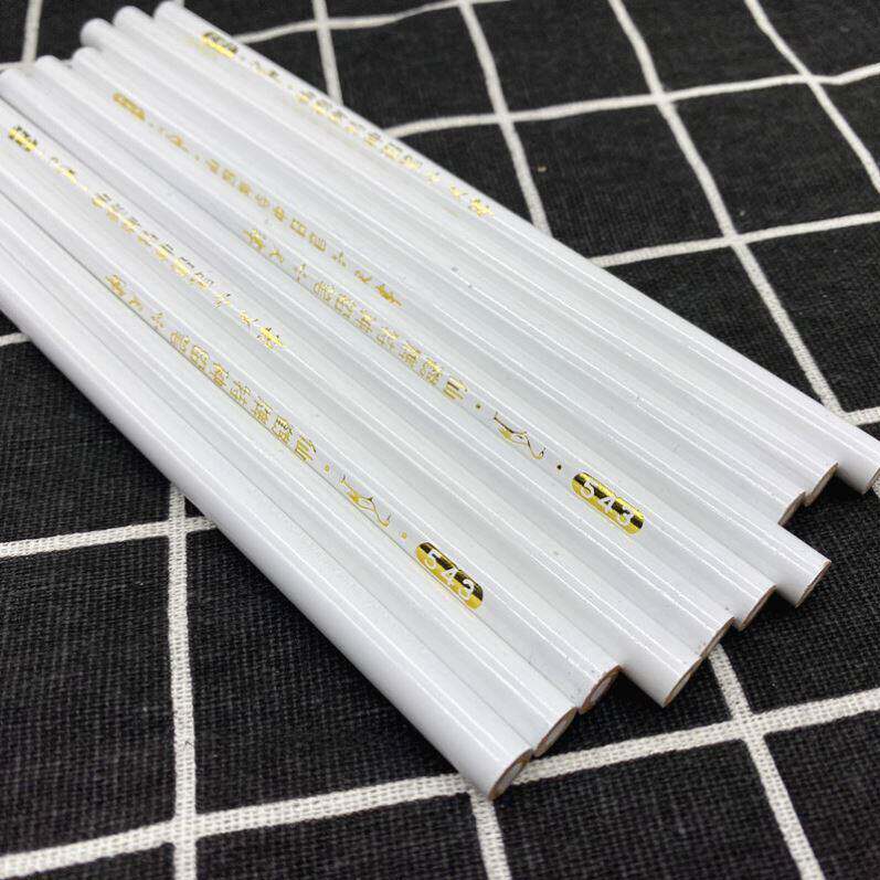 木工专用笔白色扁铅笔高硬度加长款白芯划线笔自动红色工程制图笔