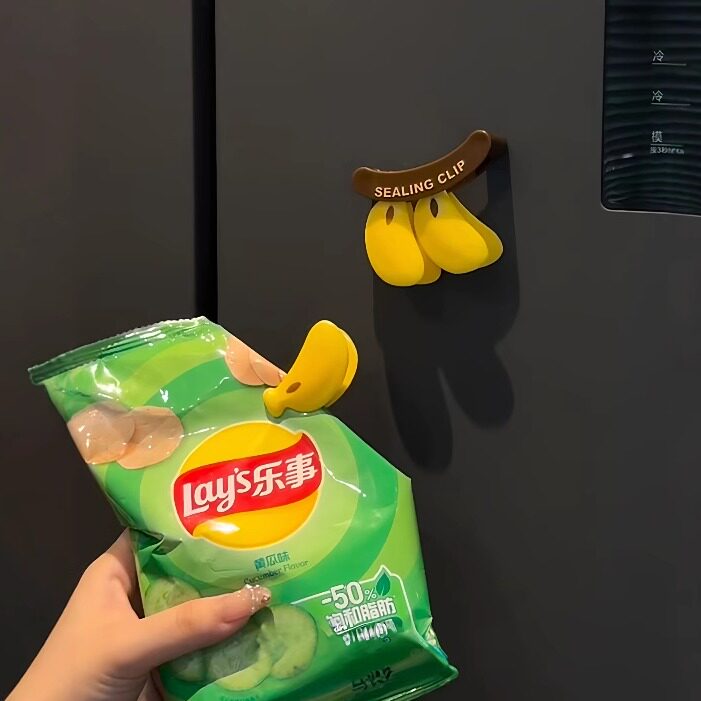 【香蕉封口夹】密封夹食品零食夹磁吸冰箱贴夹子调料包装袋防潮夹
