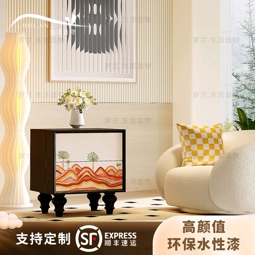 实木客厅储物柜法式卧室收纳柜