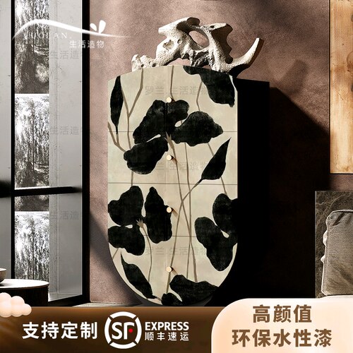 法式奶油风实木四斗柜门厅收纳