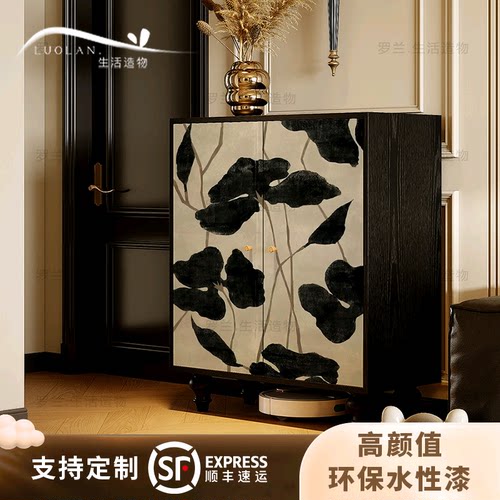法式家用入户玄关一体收纳柜子