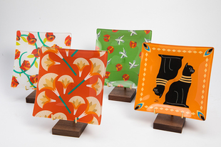 上海大剧院歌剧女性 阿依达图兰朵卡门蝴蝶夫人 艺术玻璃对盘餐盘