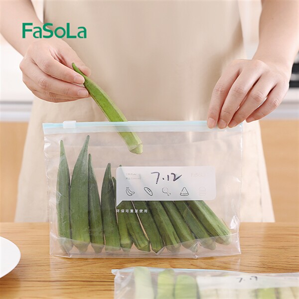 FaSoLa密封滑锁袋水果食物加厚封口拉链式保鲜袋冰箱冷冻品收纳袋
