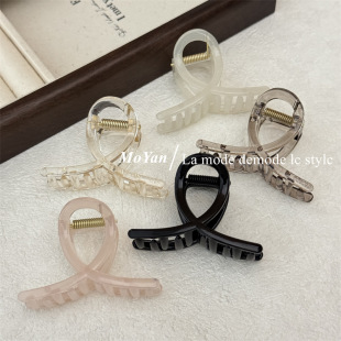 韩版 简约交叉小号抓夹PC耐用发夹女后脑勺盘发发卡气质百搭鲨鱼夹