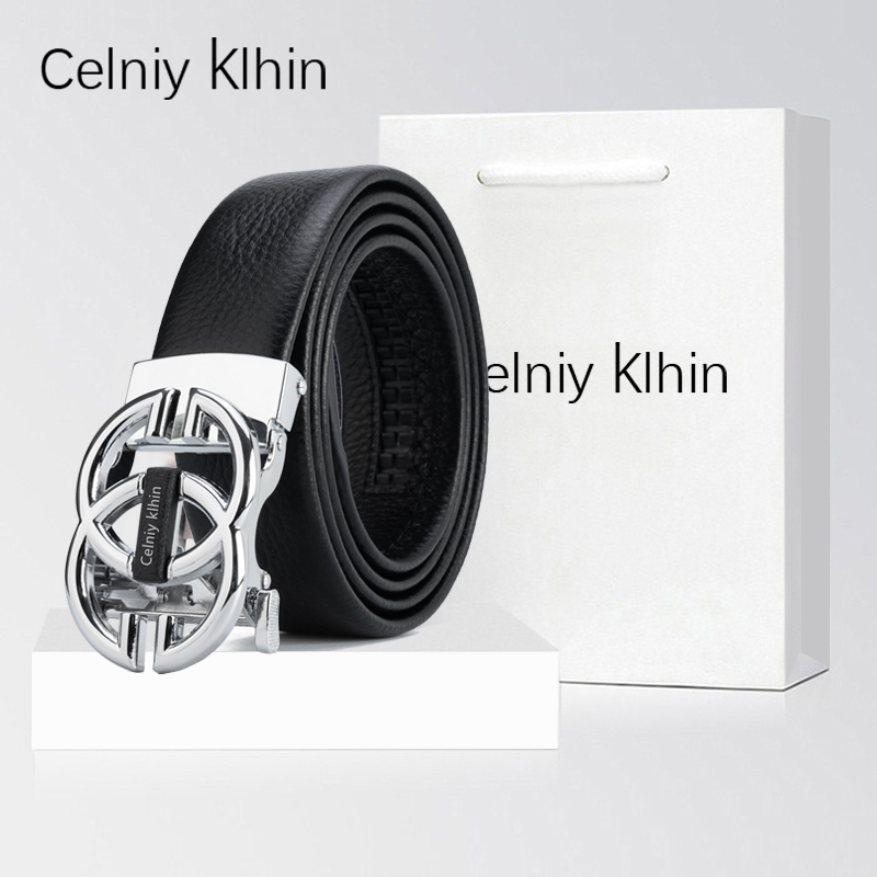 ck皮带男士纯牛皮商务字母款腰带