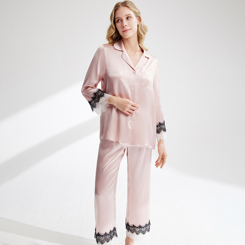海伦罗兰入江南新款桑蚕丝女士长袖家居服睡衣女秋套装84011897