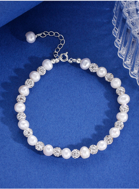 S925纯银珍珠手链女款轻奢小众精致2024年新款手饰手串生日礼物