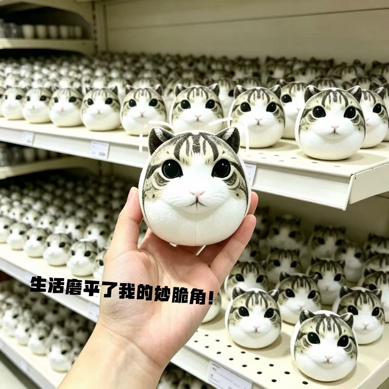 搞笑妙脆角小猫表情包毛绒玩具可爱呆萌公仔卡通玩偶送朋友礼物