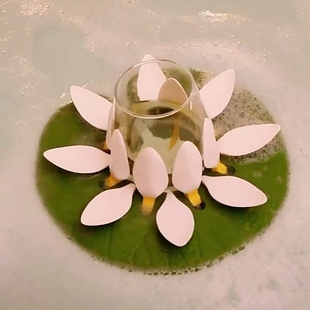 爆款漂浮睡莲杯垫浴缸泳池高级氛围感蜡烛杯托莲花叶创意礼物摆件