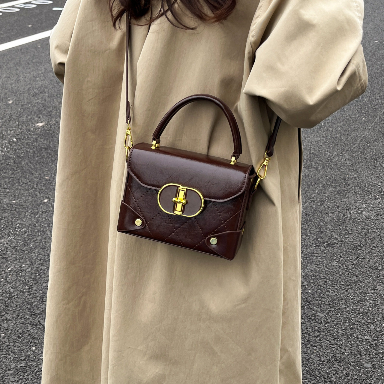 包包女2026新款春季韩系复古手提小方包女时尚百搭单肩斜挎包跨境,箱包皮具/热销女包/男包,通用款女包,淘宝优惠券,粉丝福利购,淘宝优惠卷