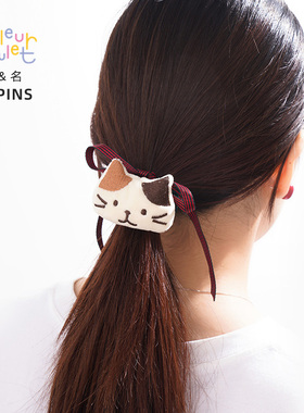 联名HAPiNS蝴蝶结发圈头绳发饰女双面丝绒简约高级感法式发绳皮筋
