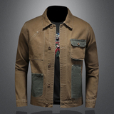 高端新款时尚潮牌简约休闲夹克男外套翻领上衣D218-JK729-P135，男装夹克，电商D218