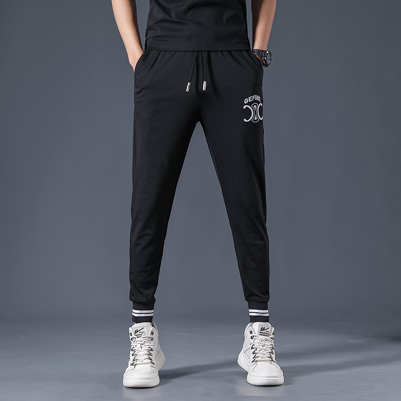 2021春夏新款刺绣潮牌弹力休闲裤男修身束脚裤QT5031-9510-P85，男装休闲裤，电商D218