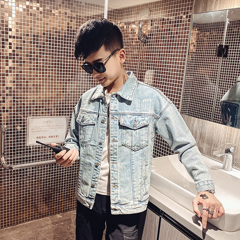 202春款社会精伙刺绣牛仔夹克外套牛仔衣男QT5031-3311-P115图片