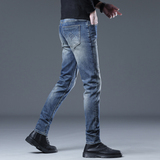 四季款水洗潮牌时尚压花设计修身小脚休闲牛仔裤男D218-6603-P85，男装牛仔裤，电商D218