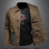 高端新款时尚潮牌简约休闲夹克男外套翻领上衣D218-JK729-P135，男装夹克，电商D218