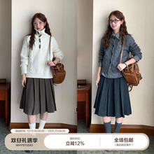 WHYSTUDIO 知识分子miu系高智感品质百褶过膝中长裙学院百搭通勤
