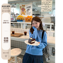 WHYSTUDIO 复古韩系慵懒设计感镂空圆领羊毛套头毛衣秋冬新款上衣